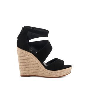 BOTKIER Womens Black 1-1/2" Platform Julian Wedge Leather Espadrille Shoes 9.5 M